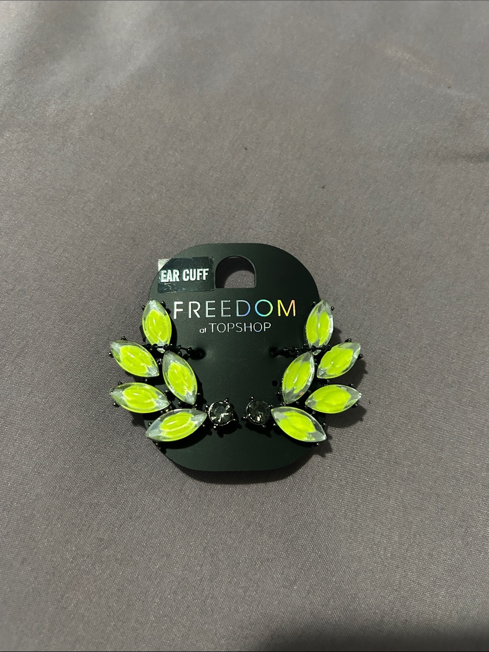 Neon Yellow Marquise Ear Cuffs